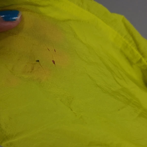 love J Sheer Neon yellow quarter zip cropped jacket women's size large - Picture 8 of 10